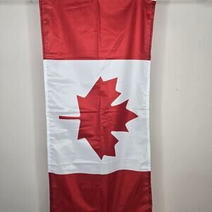 FLAGS UNLIMITED Canadian Red and White Maple Leaf 16x37 Flag